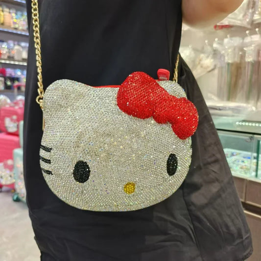 Kitty Rhinestone Clutch – Sparkly Handmade Evening Bag