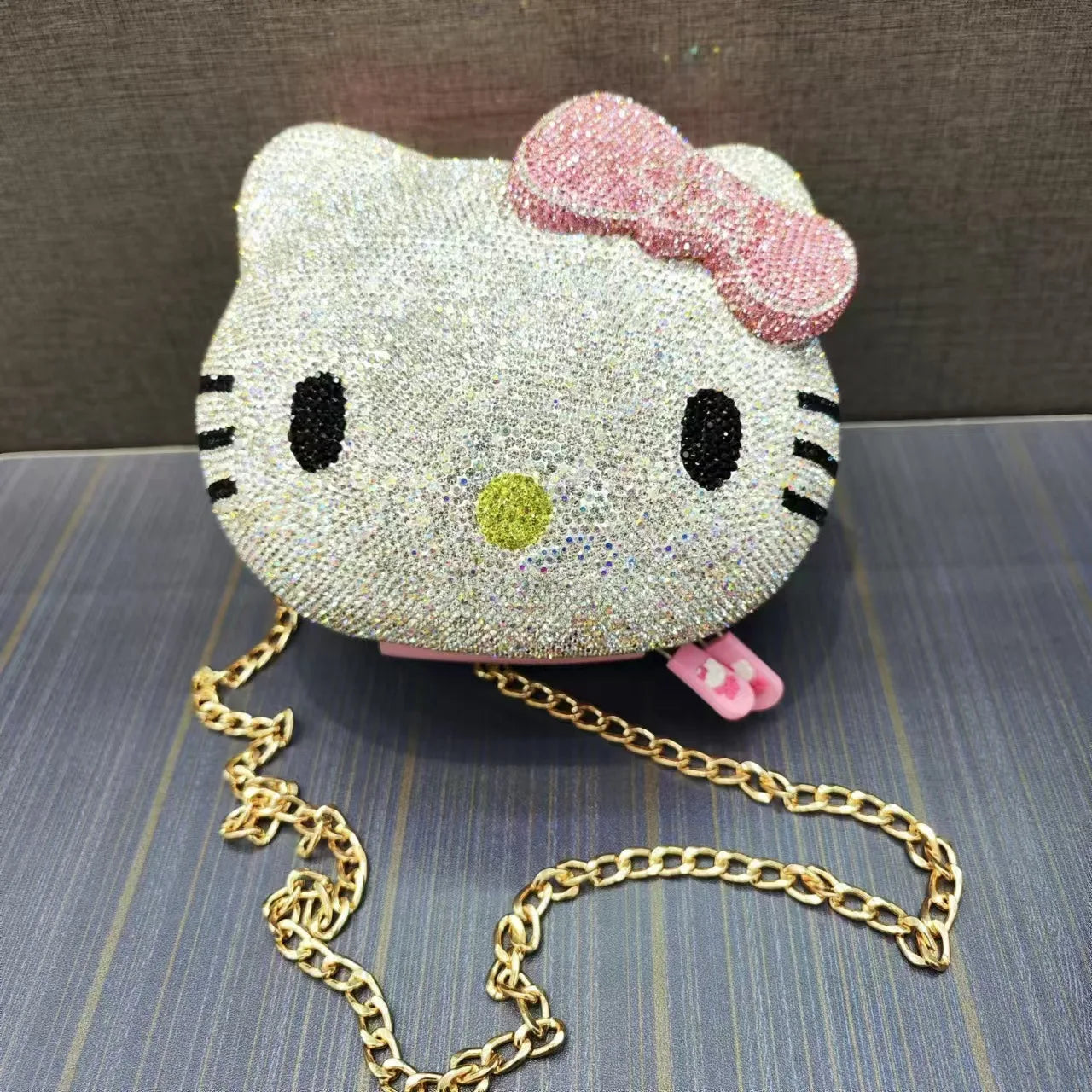 Kitty Rhinestone Clutch – Sparkly Handmade Evening Bag