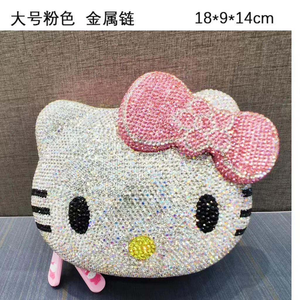 Kitty Rhinestone Clutch – Sparkly Handmade Evening Bag