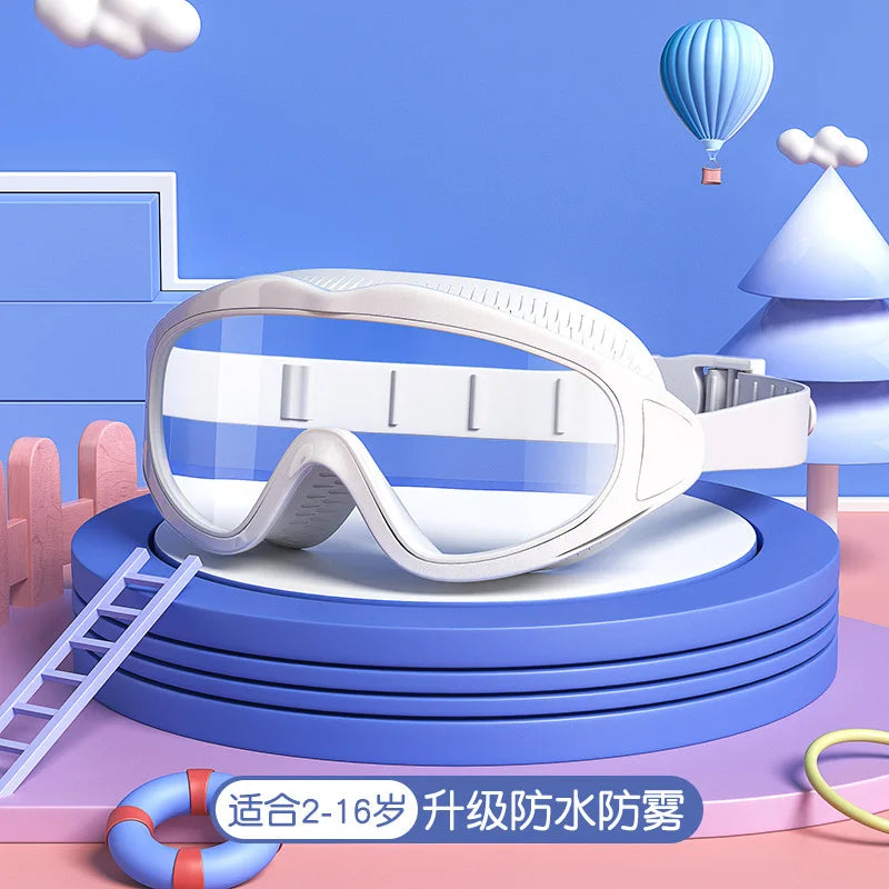 Children Swimming Goggles Caps Boys Girls Professional Diving Goggles Glasses Waterproof anti-fog Big Box