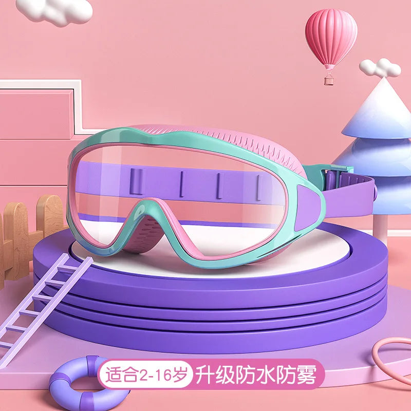 Children Swimming Goggles Caps Boys Girls Professional Diving Goggles Glasses Waterproof anti-fog Big Box