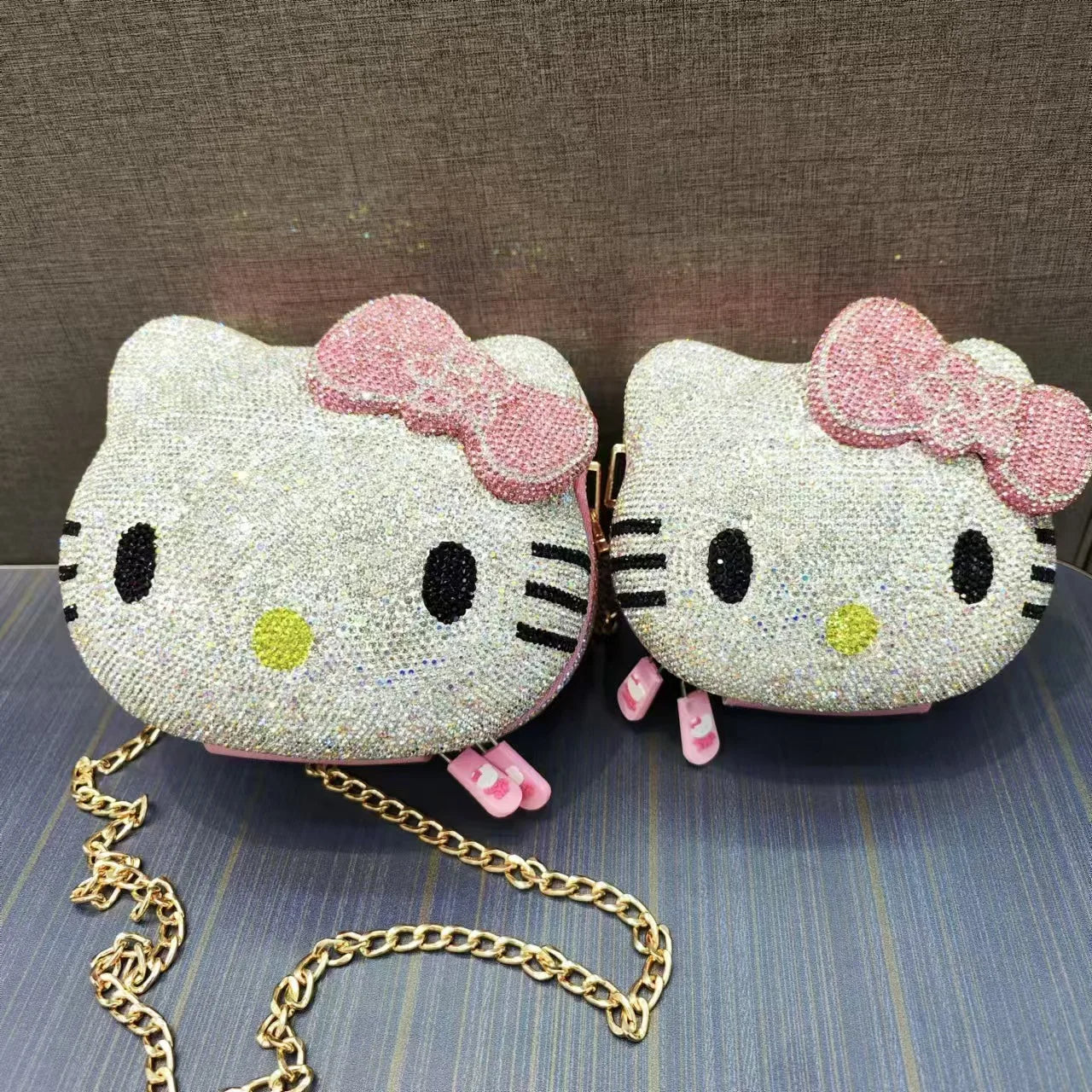 Kitty Rhinestone Clutch – Sparkly Handmade Evening Bag