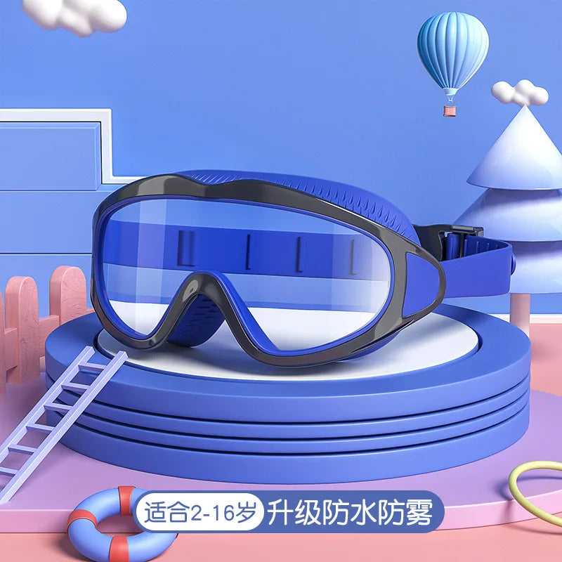 Children Swimming Goggles Caps Boys Girls Professional Diving Goggles Glasses Waterproof anti-fog Big Box