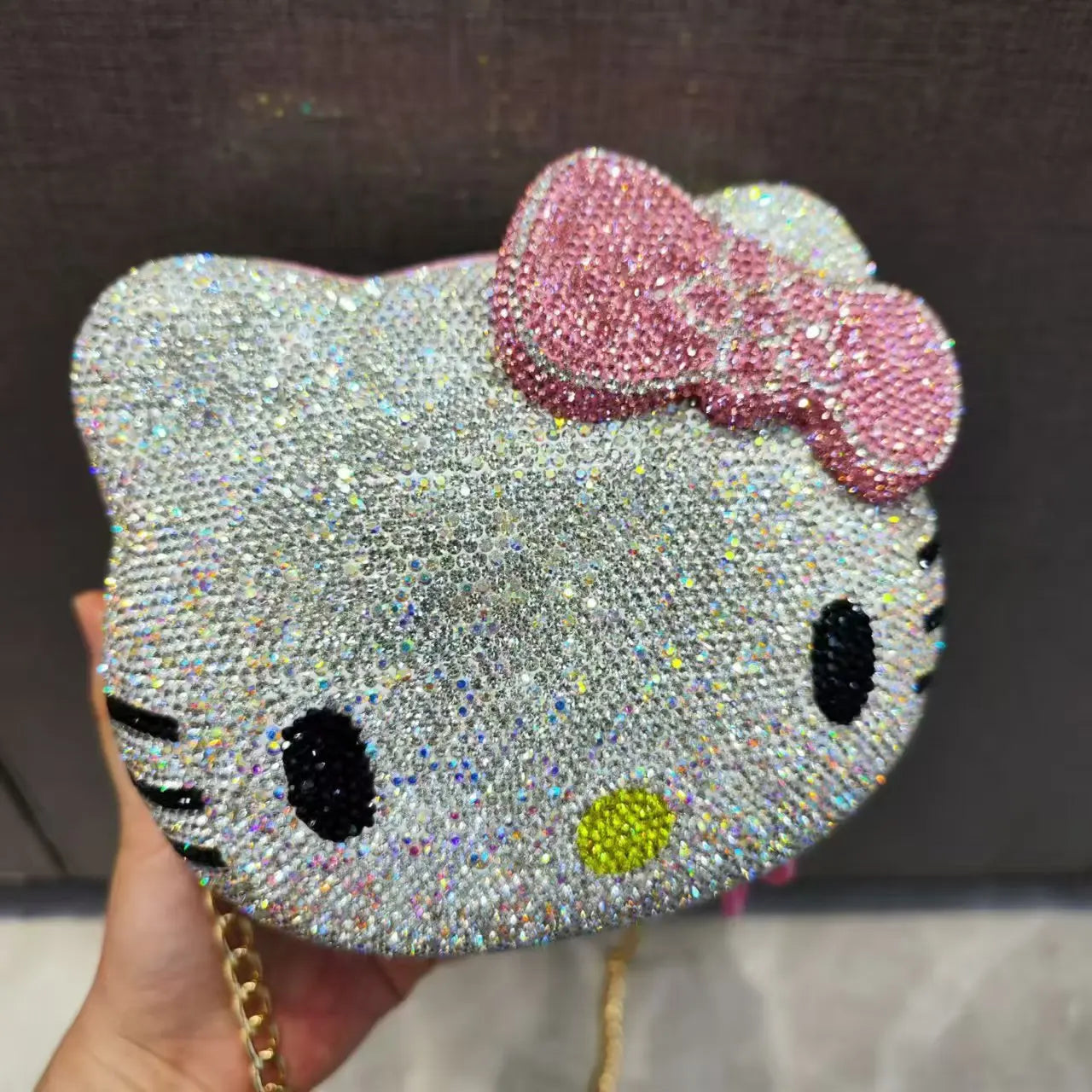 Kitty Rhinestone Clutch – Sparkly Handmade Evening Bag