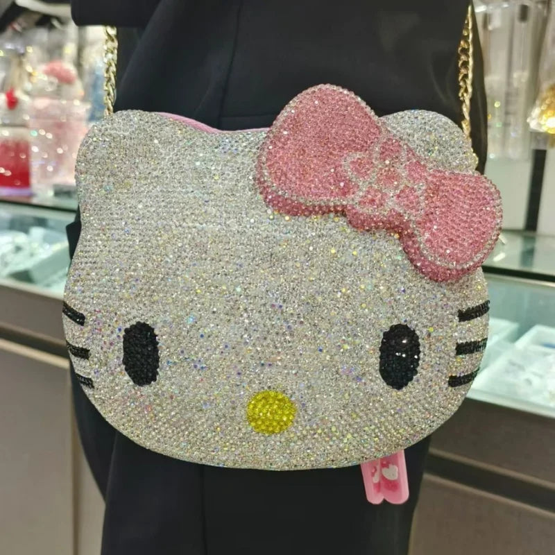 Kitty Rhinestone Clutch – Sparkly Handmade Evening Bag