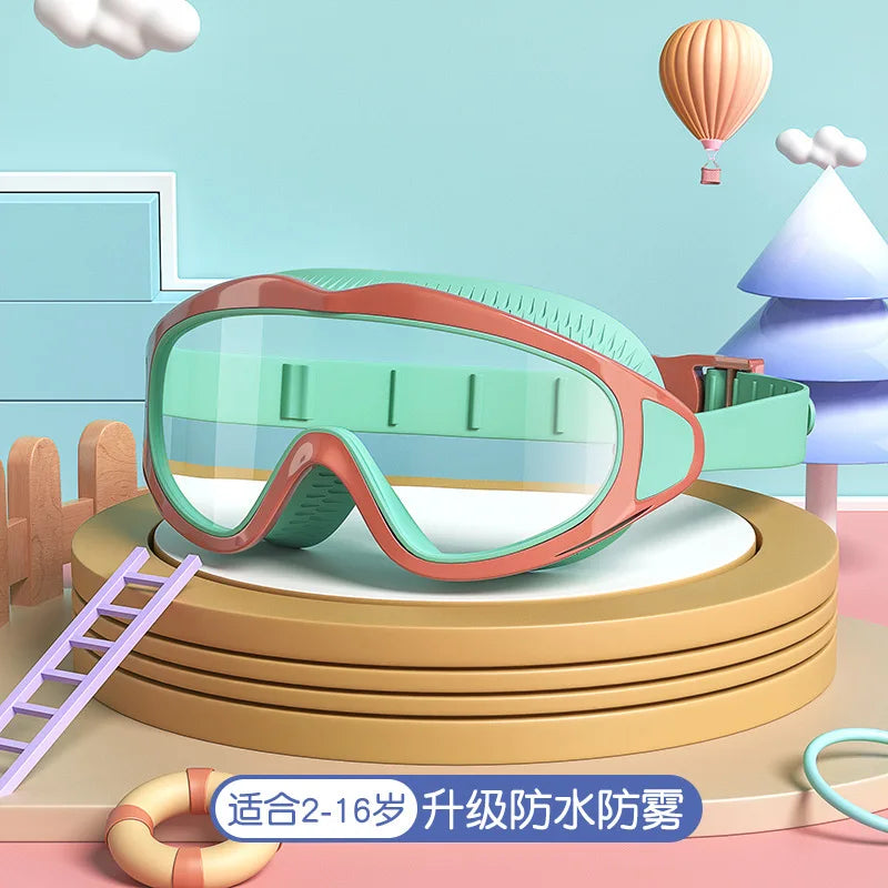 Children Swimming Goggles Caps Boys Girls Professional Diving Goggles Glasses Waterproof anti-fog Big Box