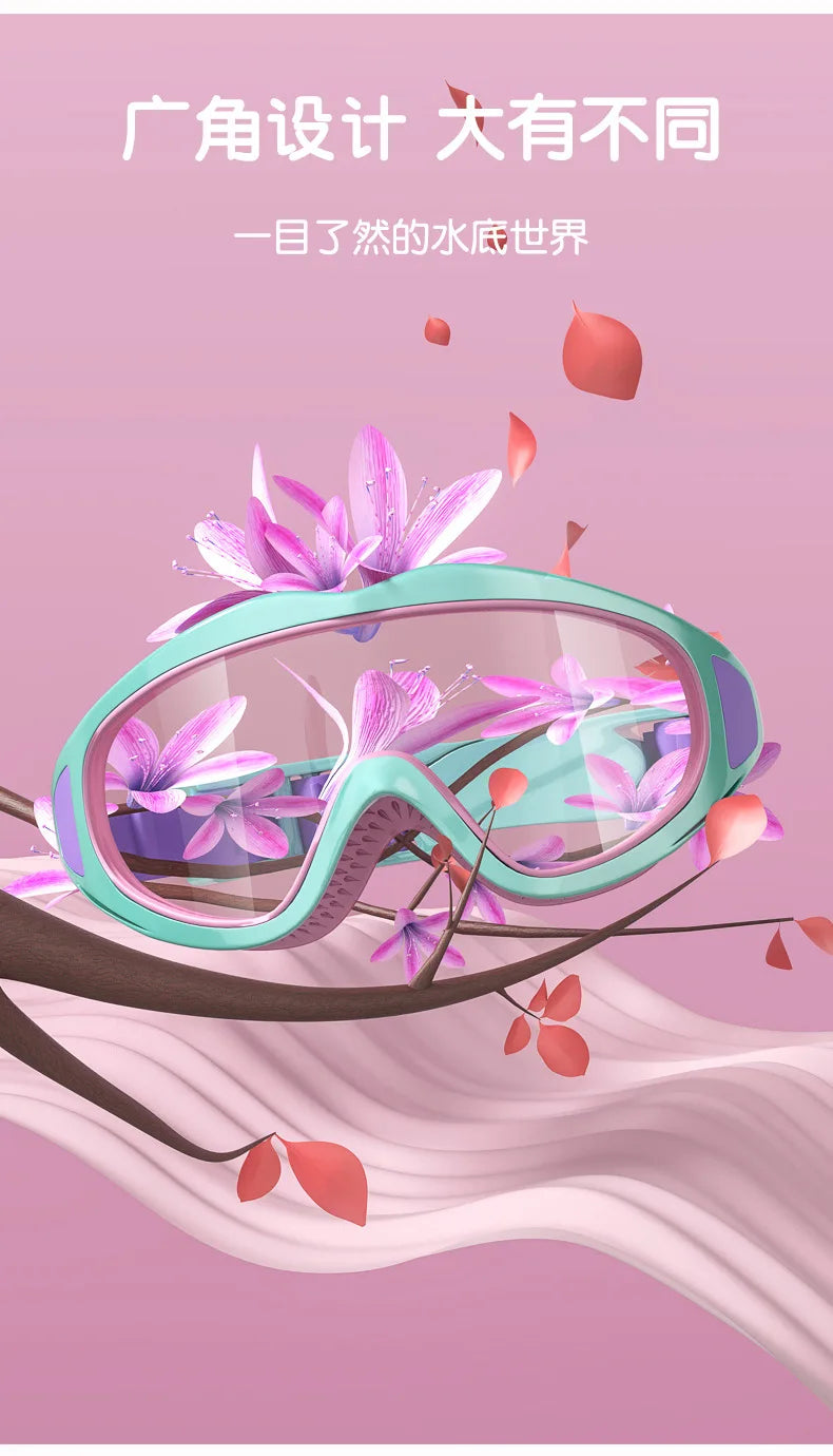 Children Swimming Goggles Caps Boys Girls Professional Diving Goggles Glasses Waterproof anti-fog Big Box