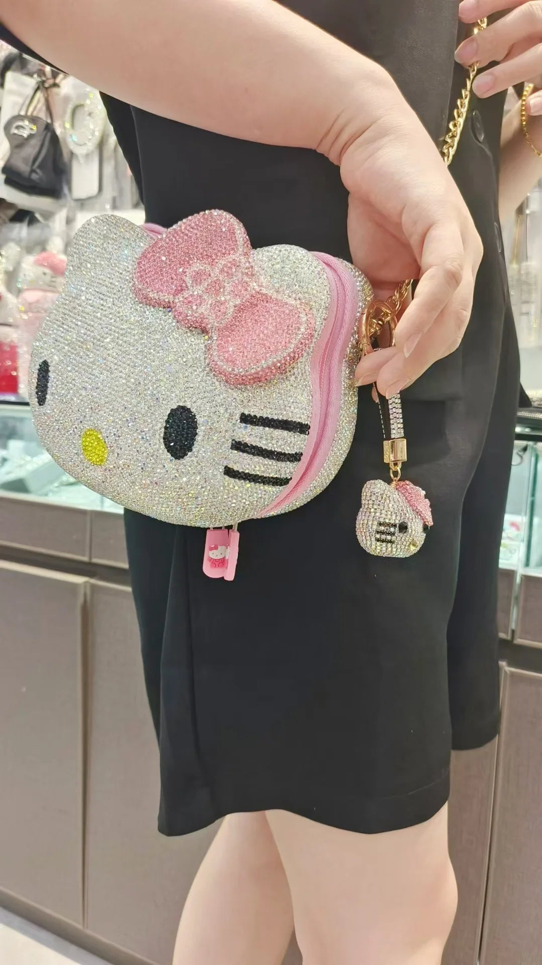 Kitty Rhinestone Clutch – Sparkly Handmade Evening Bag